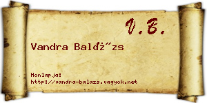 Vandra Balázs névjegykártya