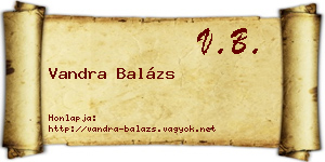 Vandra Balázs névjegykártya
